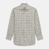 Green Multi Check Regular Fit Shirt with T&A Collar and 3 Button Cuffs