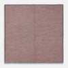 View 4 of product The Turnbull & Asser Burgundy Cotton-Blend Handkerchief features a textured design with subtle white lines, a blue border, and hand-rolled edges, neatly folded to display both sides.
