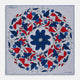 Blue and Red Foliage Pattern Silk Pocket Square