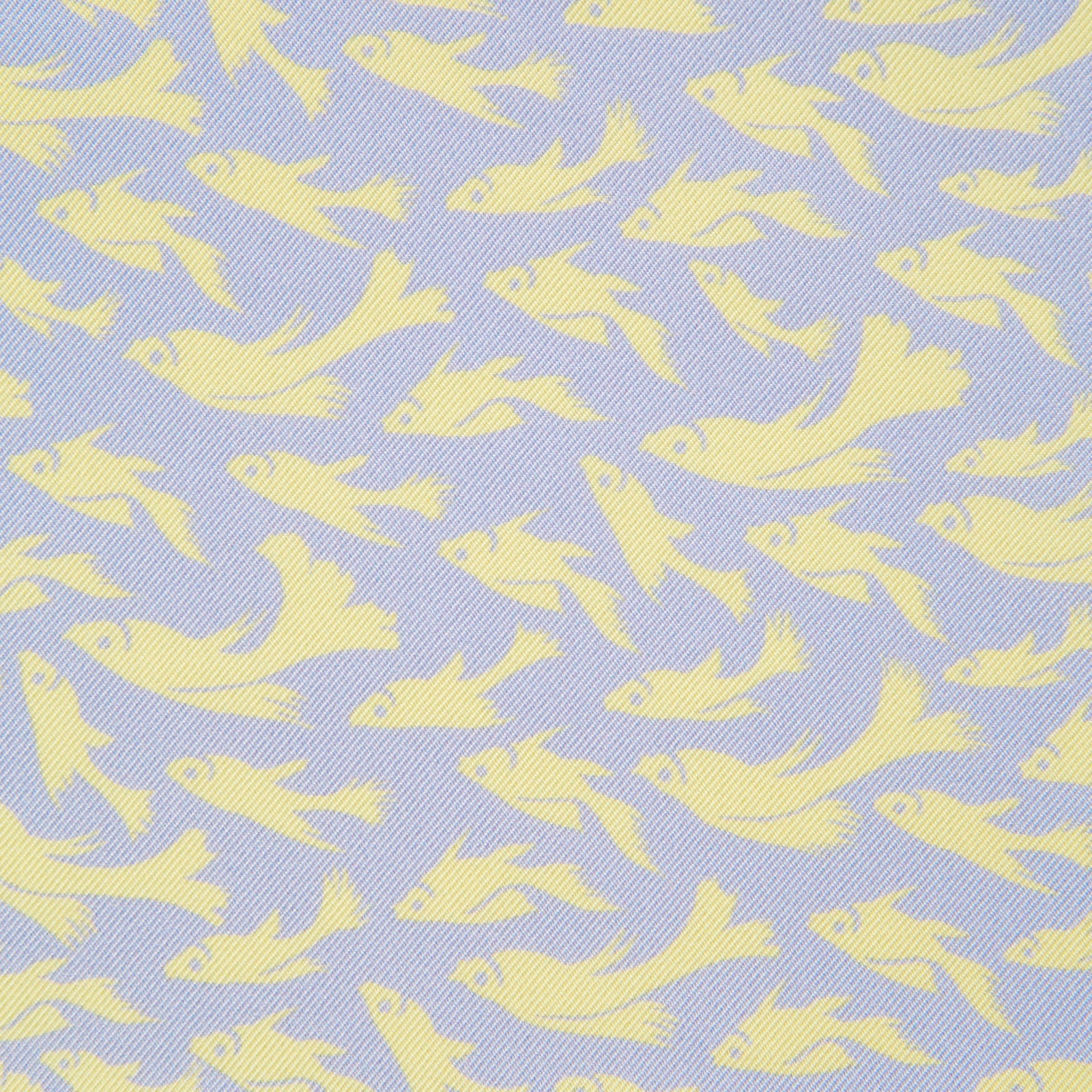 Image 3 of product Pale Blue and Lemon Fish Mosaic Silk Pocket Square