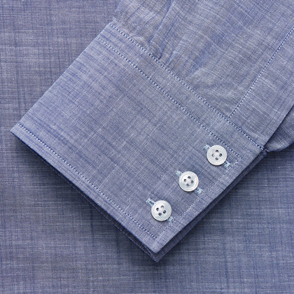 Blue Chambray Cotton Regular Fit Mayfair Shirt