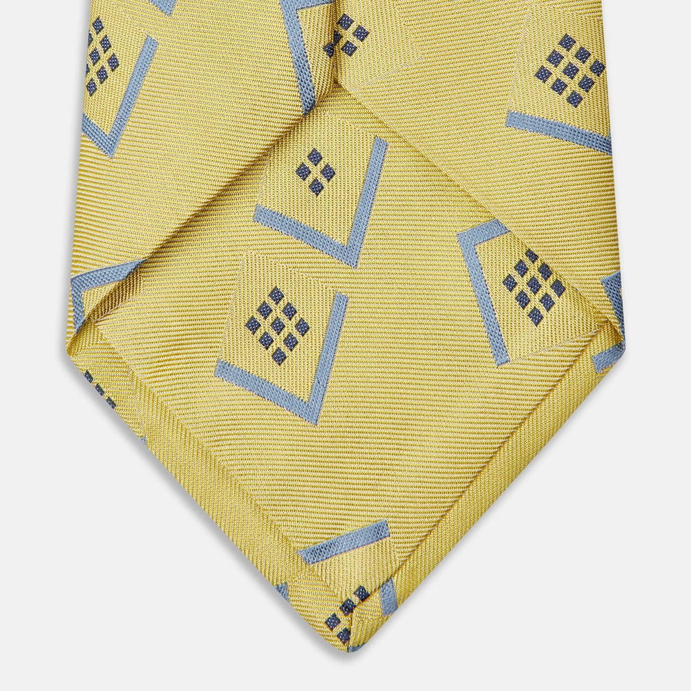 Yellow Graphic Deco Silk Tie