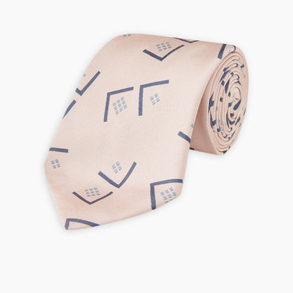 Pink Graphic Deco Silk Tie Image 3