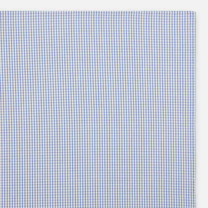 Hand Rolled Blue Graph Check Handkerchief