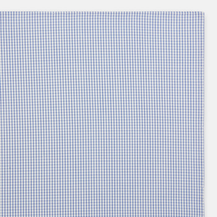 Hand Rolled Blue Graph Check Handkerchief Image 1