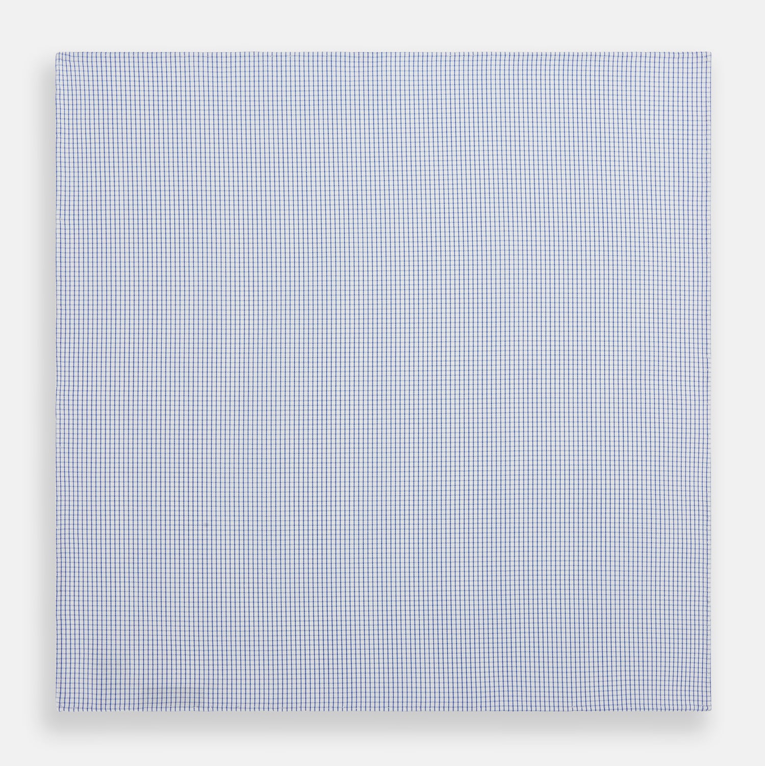 Hand Rolled Blue Graph Check Handkerchief