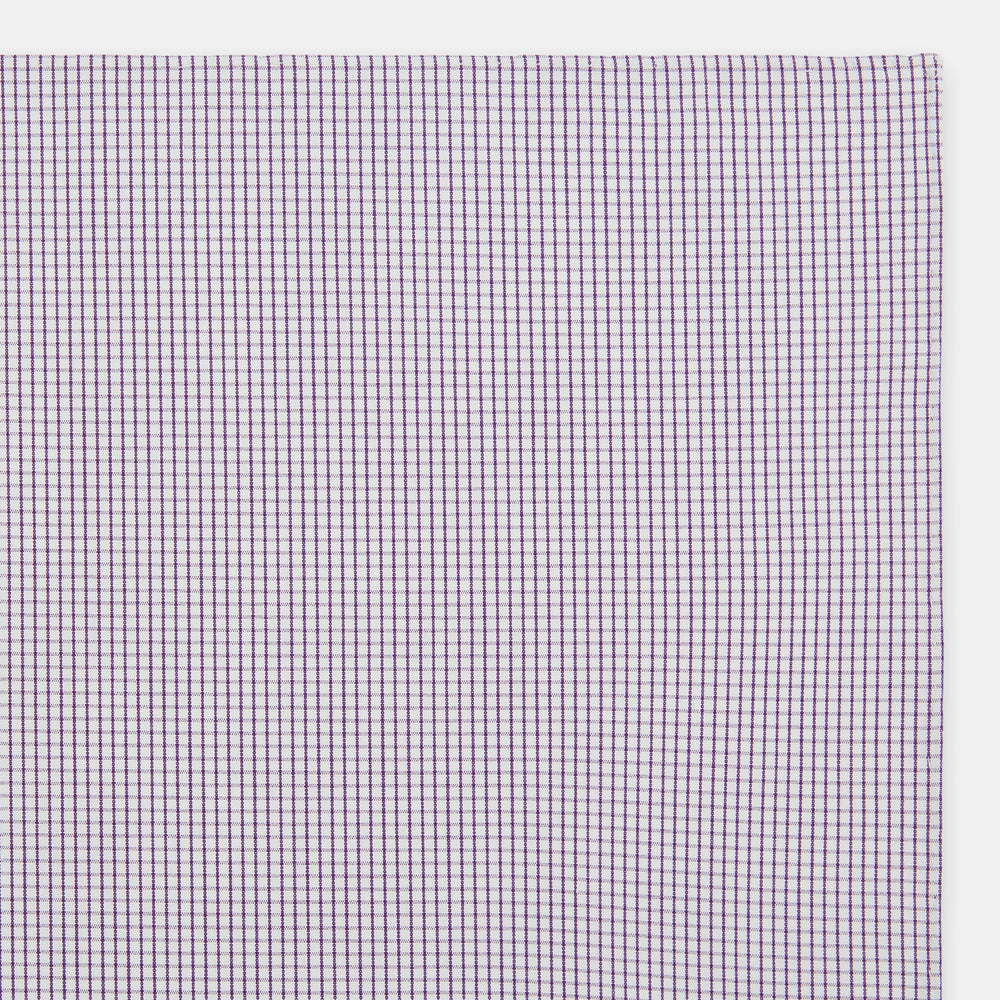 Hand Rolled Purple Graph Check Handkerchief