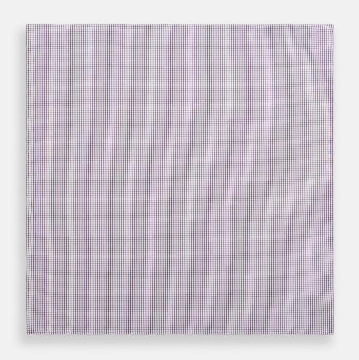 Hand Rolled Purple Graph Check Handkerchief Image 2