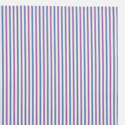 Hand Rolled Purple and Blue Track Stripe Handkerchief