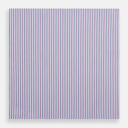 Hand Rolled Purple and Blue Track Stripe Handkerchief Image 2