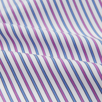 Hand Rolled Purple and Blue Track Stripe Handkerchief Image 3