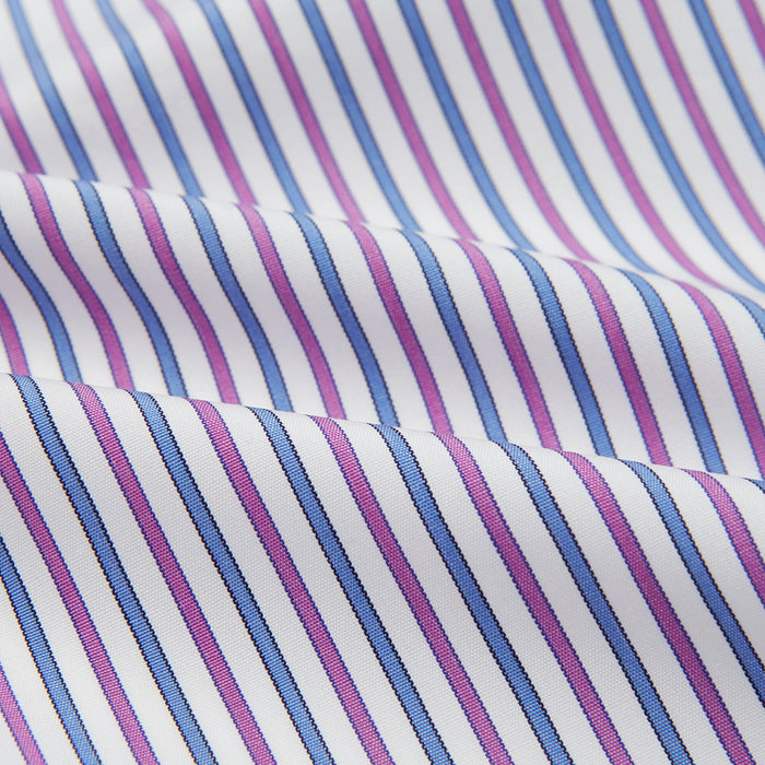 Hand Rolled Purple and Blue Track Stripe Handkerchief Image 3