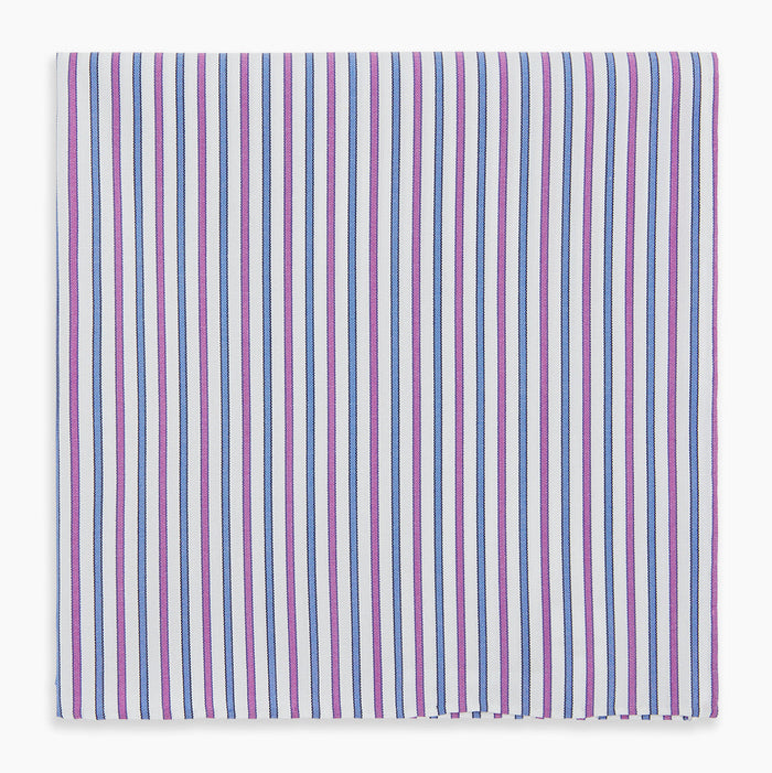 Hand Rolled Purple and Blue Track Stripe Handkerchief Image 4