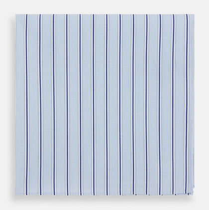 Hand Rolled Blue Multi Stripe Handkerchief