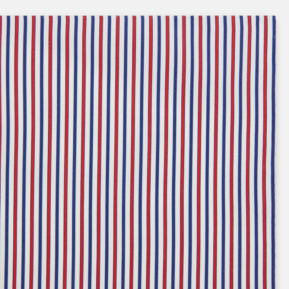 Hand Rolled Red and Blue Track Stripe Handkerchief