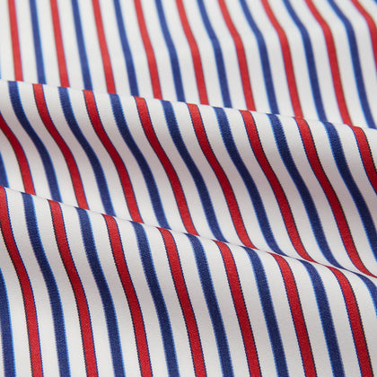 Hand Rolled Red and Blue Track Stripe Handkerchief Image 3