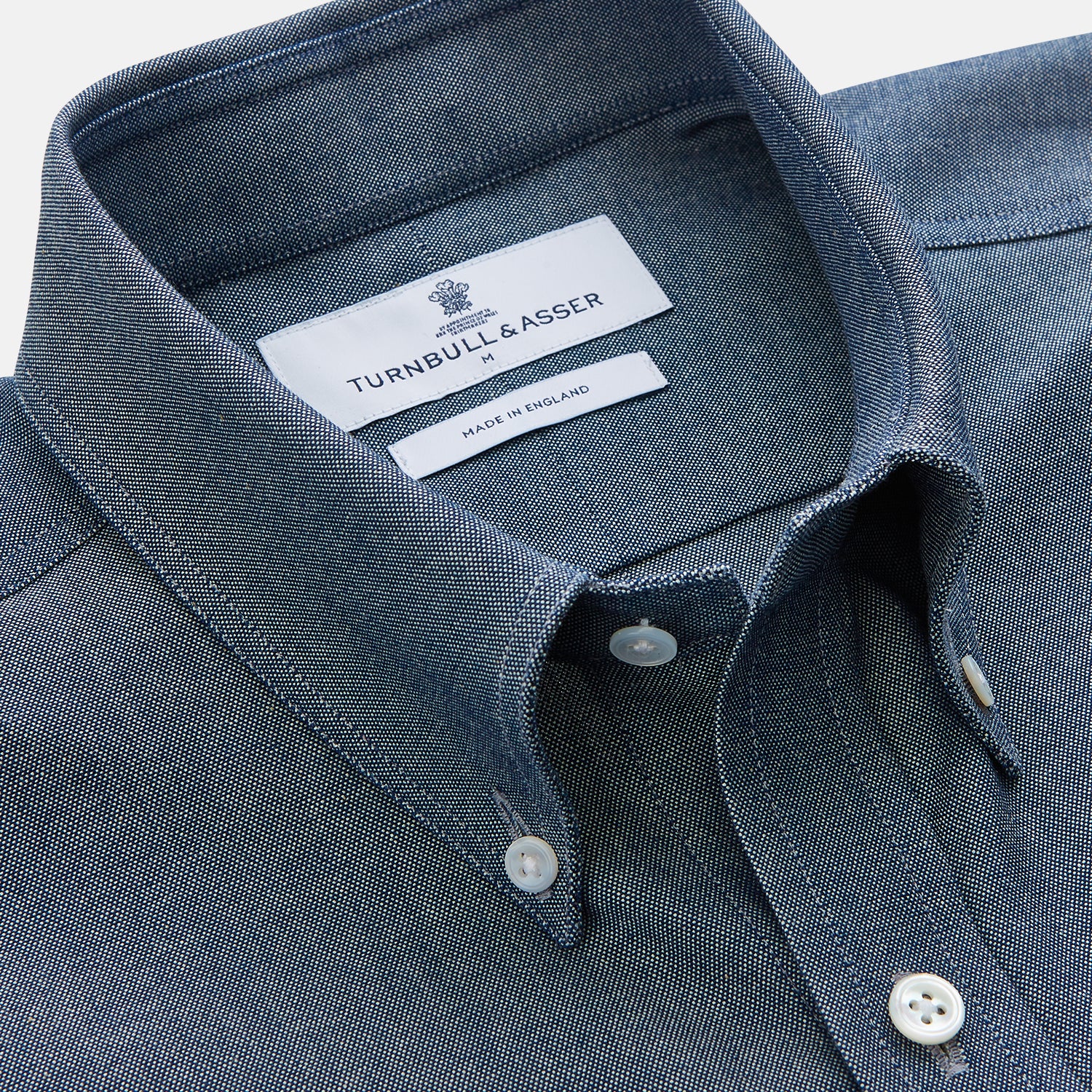 Blue Chambray Weekend Fit Nevis Cotton Shirt With Dorset Collar And 1-Button Cuffs