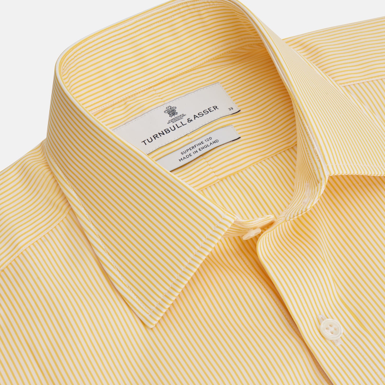 Image 2 of product Yellow Fine Stripe Regular Fit Shirt with T&A Collar