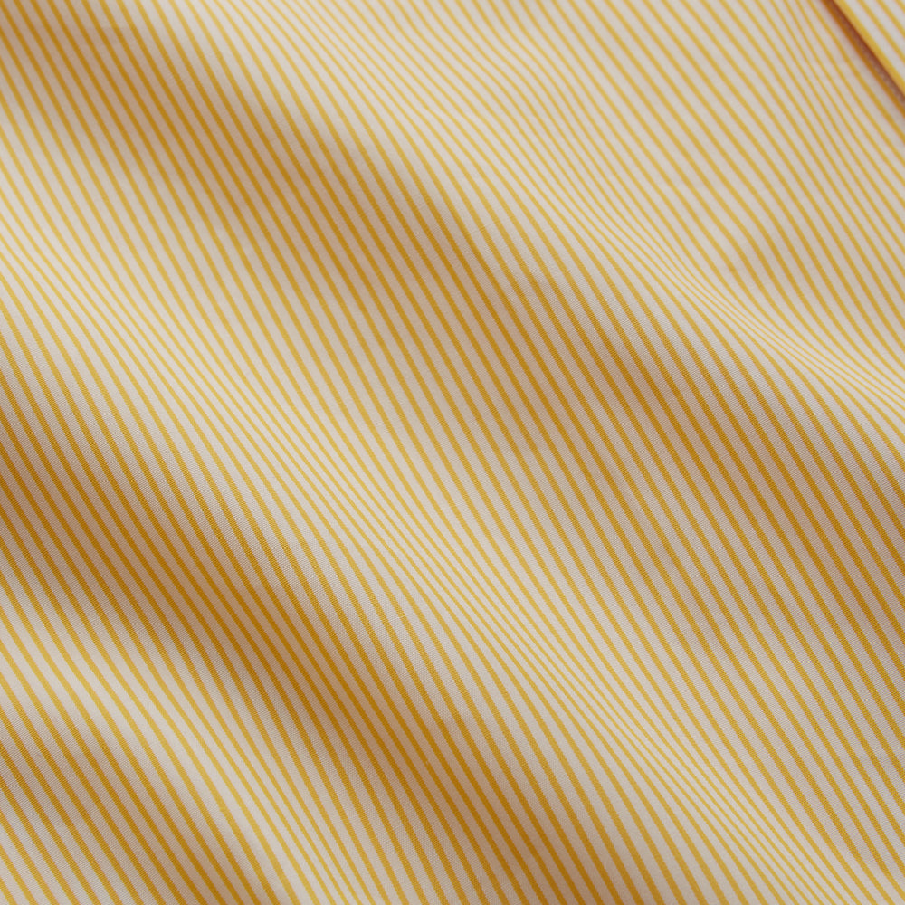 Yellow Fine Stripe Regular Fit Shirt with T&A Collar