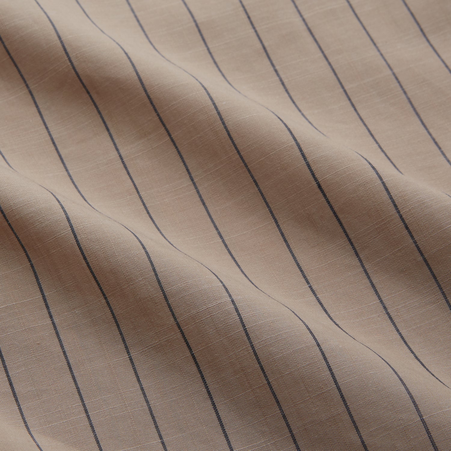 Image 6 of product Beige Stripe Cotton Holiday Fit Shirt with Revere Collar & Single Button Cuff