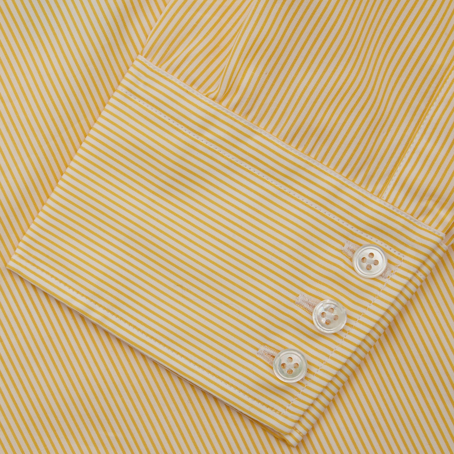 Image 3 of product Yellow Fine Stripe Regular Fit Shirt with T&A Collar