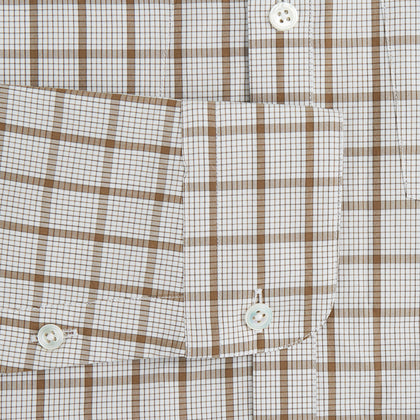 Brown Graph Overlay Check Piccadilly Shirt Image 2