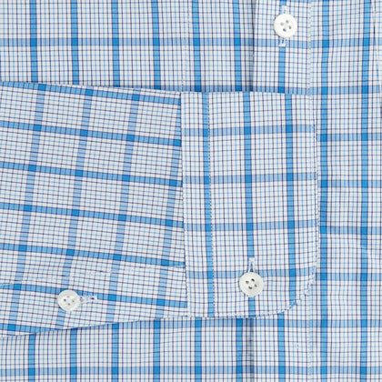 Blue Graph Overlay Check Piccadilly Shirt Image 2