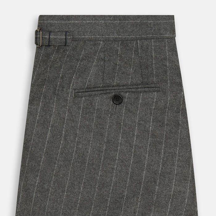 Grey Pinstripe Henry Trousers Image 3