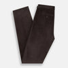 View 5 of product The Brown Corduroy Henry Trousers by Turnbull & Asser feature a slim, tailored fit with side adjusters and button closure, shown on a plain white background.