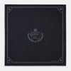 View 1 of product Introducing the Casino Royale Midnight Blue Crest Pocket Square in Silk from Turnbull & Asser UK—a midnight blue silk pocket square bordered in white, featuring playing card suit symbols at each corner and a central motif depicting the 10, J, Q, and K of spades beneath a crown and laurel. Perfect as a sophisticated Casino Royale or Bond tuxedo accessory, with “Turnbull & Asser” elegantly displayed in the lower right.