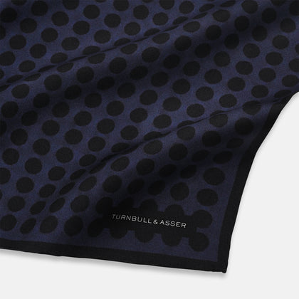 Casino Royale Midnight Blue Straight Flush Pocket Square in Silk Image 1