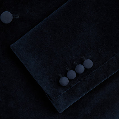 Casino Royale Midnight Blue Tuxedo Jacket in Cotton Velvet Image 2