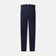 The Casino Royale Midnight Blue Tuxedo Trousers in Wool by Turnbull & Asser UK are shown from the back, expertly crafted from virgin wool in a signature tuxedo style, featuring two buttoned back pockets and adjustable side tabs at the waistband.