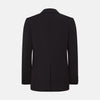 View 3 of product The Turnbull & Asser Dark Chocolate Knitted London Blazer features a notched lapel, two buttons, and two front pockets for versatile everyday wear. Shown against a plain white background.