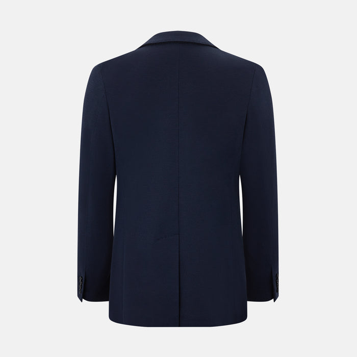 Navy Silk & Cotton Bath Blazer Image 2