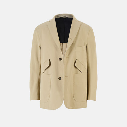 Riviera Sand Oversized Blazer in Cotton Image 9