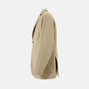 View 2 of product Riviera Sand Oversized Blazer in Cotton by Turnbull & Asser UK, featuring two spacious front pockets, a single chest pocket, and a classic notched lapel. Expertly tailored from premium cotton-nylon stretch fabric, this blazer is shown front-facing against a clean white background—an essential piece for achieving effortless sophistication.