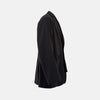 View 6 of product Introducing the Riviera Chocolate Oversized Blazer in Cotton by Turnbull & Asser UK—a dark brown blazer featuring two front buttons, three patch pockets, and notch lapels. Crafted from a cotton-nylon stretch fabric and showcased against a plain white background, this piece is a timeless addition to your autumn wardrobe.