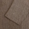 View 4 of product The Henley Pinecone Blazer in Linen by Turnbull & Asser UK features a brown double-breasted design with six black buttons, notch lapels, and three front pockets—ideal for effortless British summer dressing—shown against a plain white background.