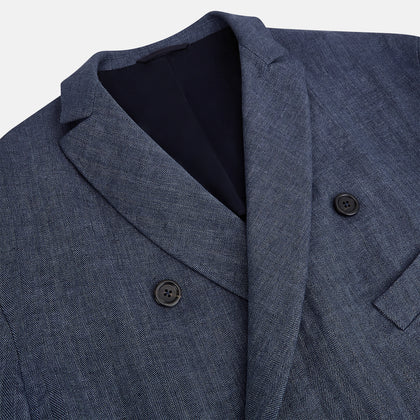Henley Denim Blazer in Linen Image 1
