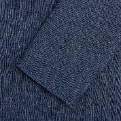 Henley Denim Blazer in Linen Image 3