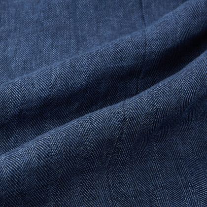Henley Denim Blazer in Linen Image 4