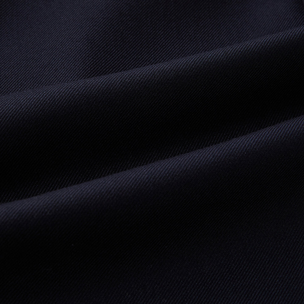 Turnbull & Asser UK Navy Single Breasted Classic Blazer in Wool Gabardine, a navy gabardine single-breasted blazer with two gold-tone buttons and a chest pocket, showcasing classic tailoring.