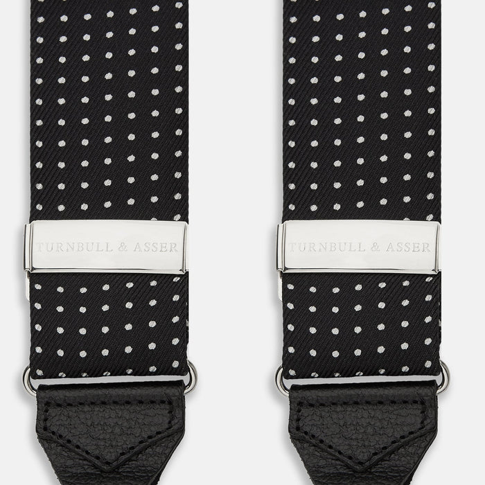 Black & White Small Spot Adjustable Silk Braces Image 1