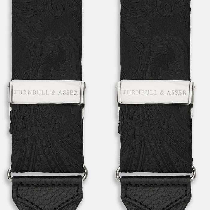 Black Paisley Adjustable Silk Braces Image 1