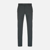 View 1 of product A pair of slim-fit Dark Green James trousers by Turnbull & Asser in Italian cotton, featuring belt loops, side pockets, and a flat front, shown against a plain white background.
