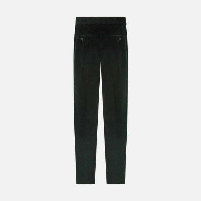 Dark Green Corduroy Henry Trousers Image 1
