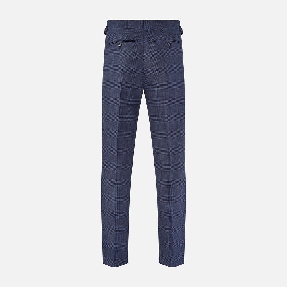 Navy Check Henry Trousers