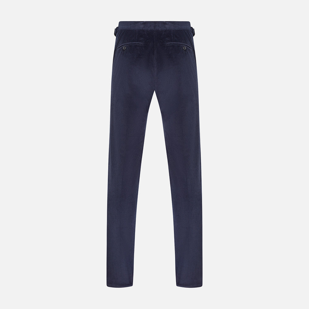 Navy Corduroy Henry Trousers