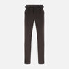 View 1 of product The Brown Corduroy Henry Trousers by Turnbull & Asser feature a slim, tailored fit with side adjusters and button closure, shown on a plain white background.